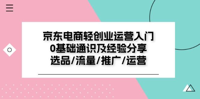 京东电商-轻创业运营入门0基础通识及经验分享：选品/流量/推广/运营-皮皮网创