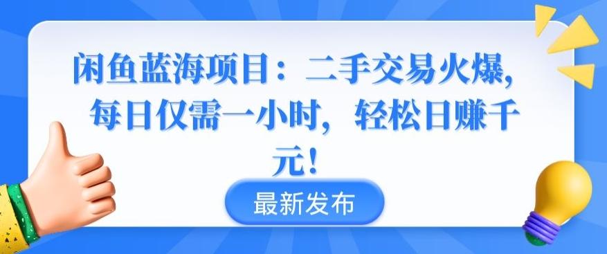 闲鱼蓝海项目：二手交易火爆，每日仅需一小时，轻松日赚千元【揭秘】-皮皮网创