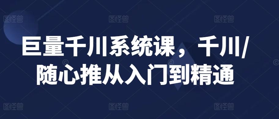 巨量千川系统课，千川/随心推从入门到精通-皮皮网创