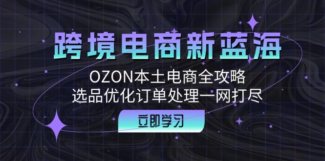 跨境电商新蓝海：OZON本土电商全攻略，选品优化订单处理一网打尽-皮皮网创
