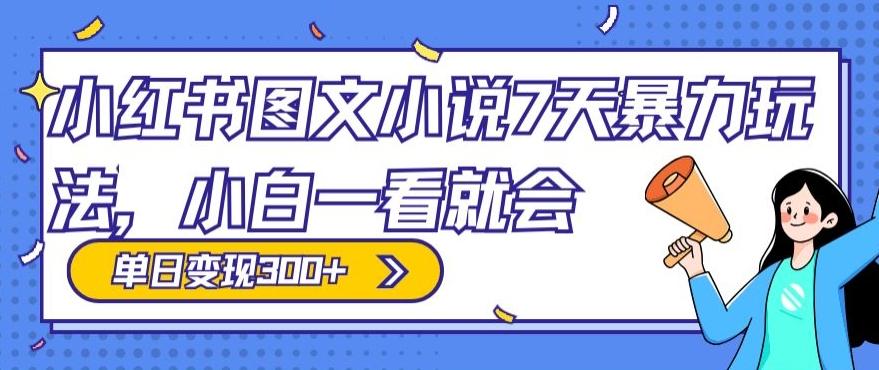 小红书图文小说7天暴力玩法，小白一看就会，单日变现300+-皮皮网创