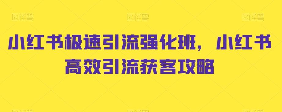小红书极速引流强化班，小红书高效引流获客攻略-皮皮网创