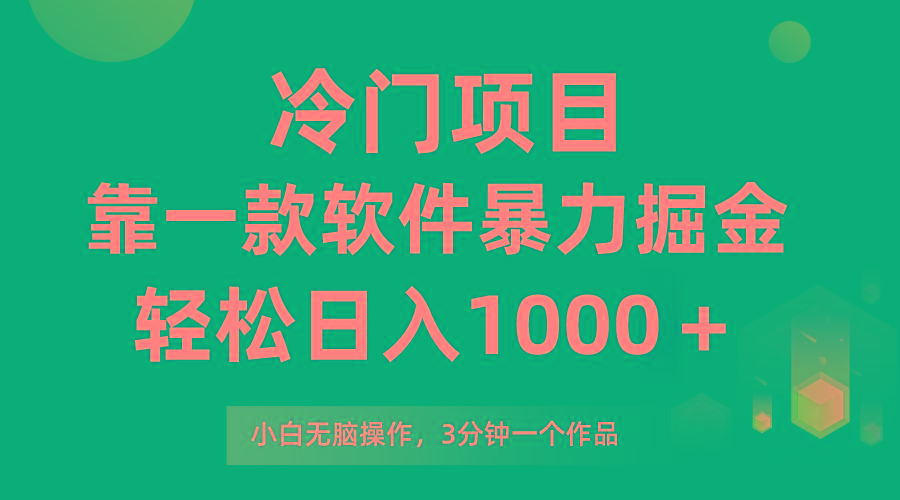 (9791期)冷门项目，靠一款软件暴力掘金日入1000＋，小白轻松上手第二天见收益-皮皮网创