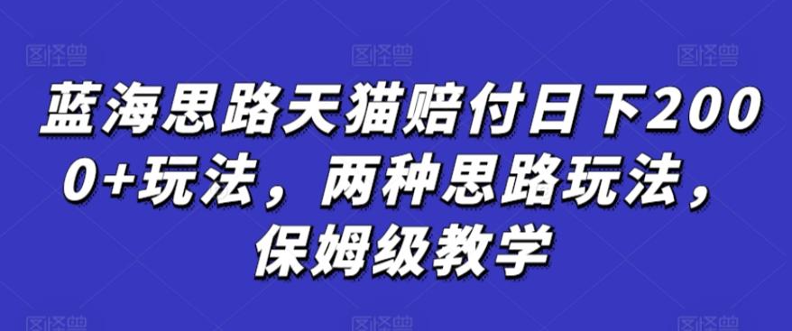 蓝海思路天猫赔付日下2000+玩法，两种思路玩法，保姆级教学【仅揭秘】-皮皮网创