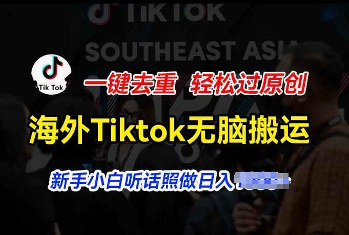 海外Tiktok短视频无脑搬运，一键去重轻松过原创，新手小白听话照做日入几张【揭秘】-皮皮网创