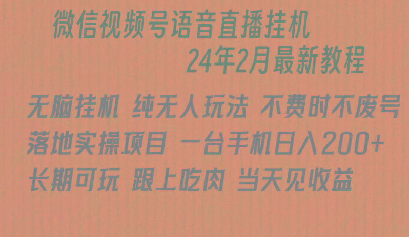微信直播无脑挂机落地实操项目，单日躺赚收益200+-皮皮网创