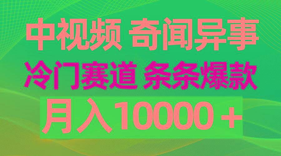(9627期)中视频奇闻异事，冷门赛道条条爆款，月入10000＋-皮皮网创