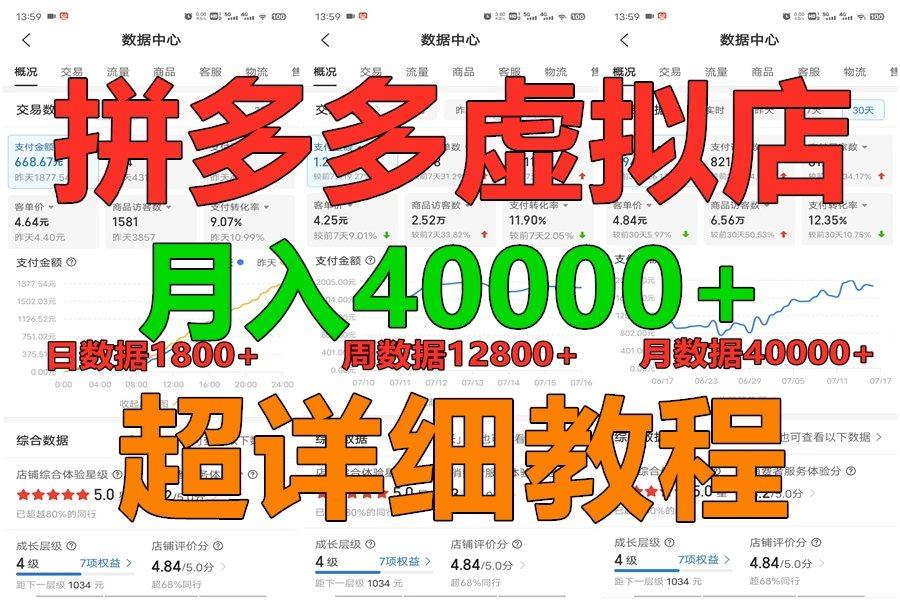 拼多多虚拟电商训练营月入40000+，全网最详细，你做你也行，暴利稳定长久-皮皮网创