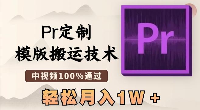 最新Pr定制模版搬运技术，中视频100%通过，几分钟一条视频，轻松月入1W＋【揭秘】-皮皮网创