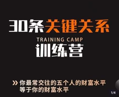 30条关键关系训练营，你关系最近的5个人决定你的财富水平-皮皮网创