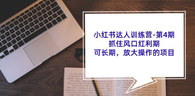 小红书达人训练营第4期：抓住风口红利期，可长期，放大操作的项目-皮皮网创