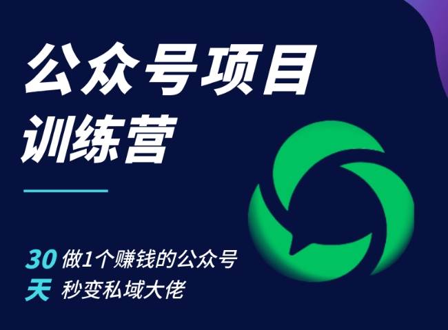 公众号项目训练营，30天做1个赚钱的公众号，秒变私域大佬-皮皮网创