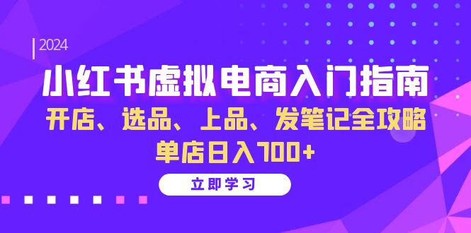 小红书虚拟电商入门指南：开店、选品、上品、发笔记全攻略 单店日入700+(更新)-皮皮网创