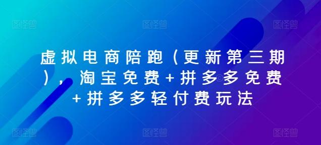 虚拟电商陪跑(更新第三期)，淘宝免费+拼多多免费+拼多多轻付费玩法-皮皮网创