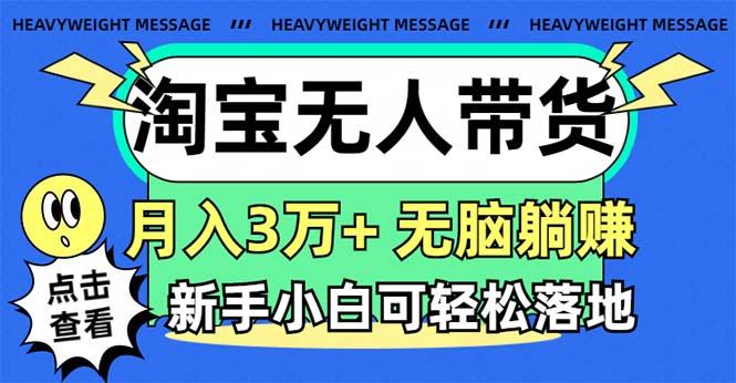 淘宝无人带货3.0高收益玩法，月入3万+，无脑躺赚，新手小白可落地实操-皮皮网创
