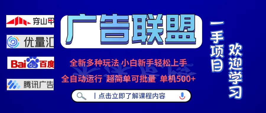 广告联盟 全新多种玩法 单机500+  全自动运行  可批量运行-皮皮网创