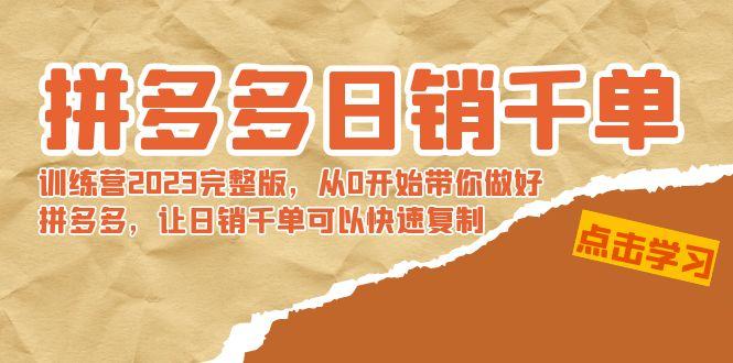 拼多多日销千单训练营2023完整版，从0开始带你做好拼多多，让日销千单可…-皮皮网创