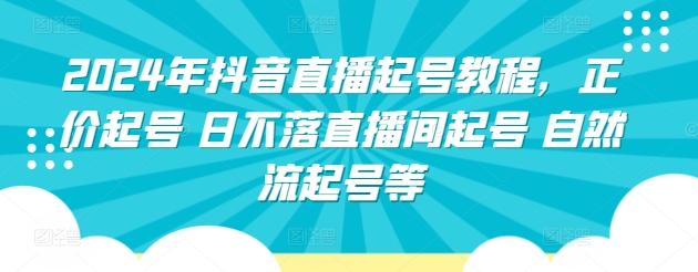 2024年抖音直播起号教程，正价起号 日不落直播间起号 自然流起号等-皮皮网创