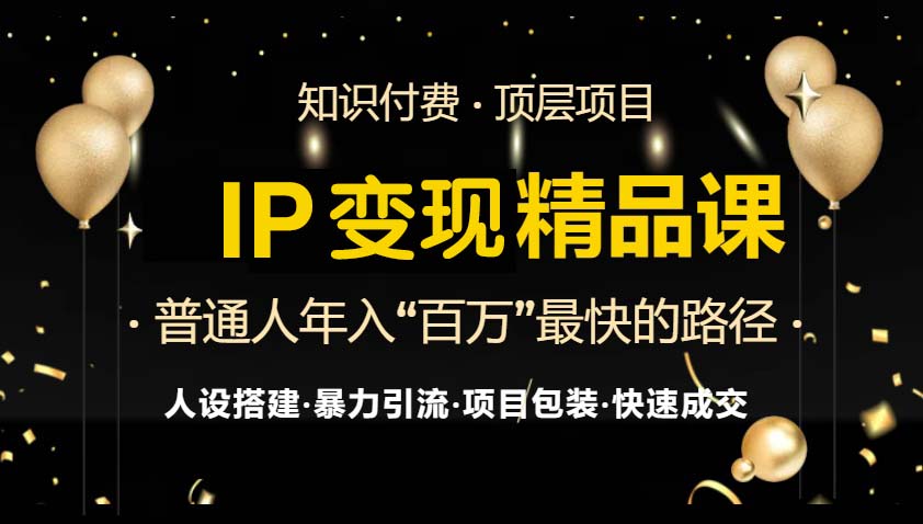 IP变现最新精品课程，知识付费全流程+最强引流术+小白避坑指南-皮皮网创