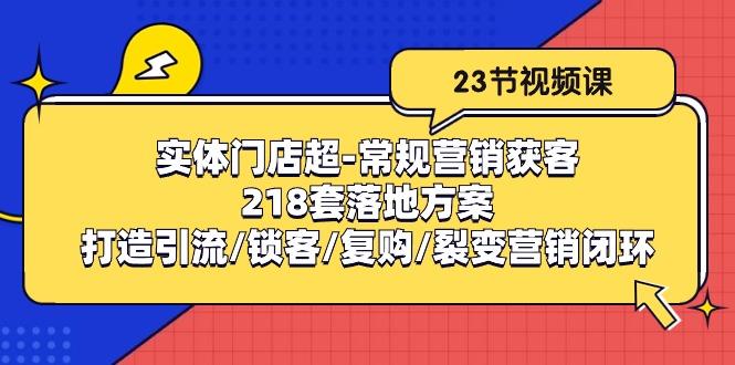 实体门店超-常规营销获客：218套落地方案/打造引流/锁客/复购/裂变营销-皮皮网创