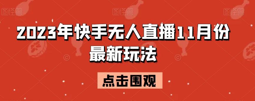 2023年快手无人直播11月份最新玩法-皮皮网创
